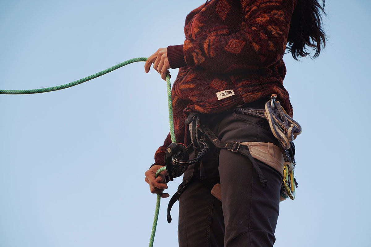 Belaying at Alabama Hills.